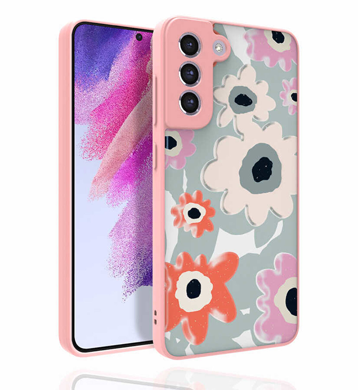 Galaxy S21 FE Uyumlu Desenli Kamera Korumalı Parlak Zore Nora Kılıf-NO5