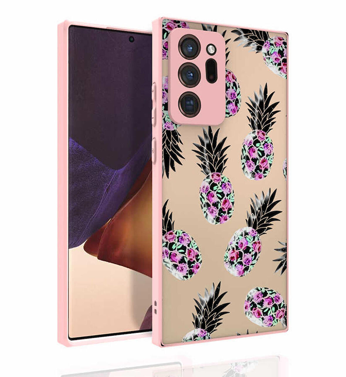 Galaxy Note 20 Ultra Uyumlu Desenli Kamera Korumalı Parlak Zore Nora Kapak-NO1