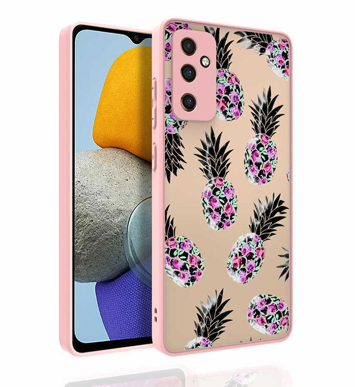 Galaxy M23 Uyumlu Desenli Kamera Korumalı Parlak Zore Nora Kapak-NO1