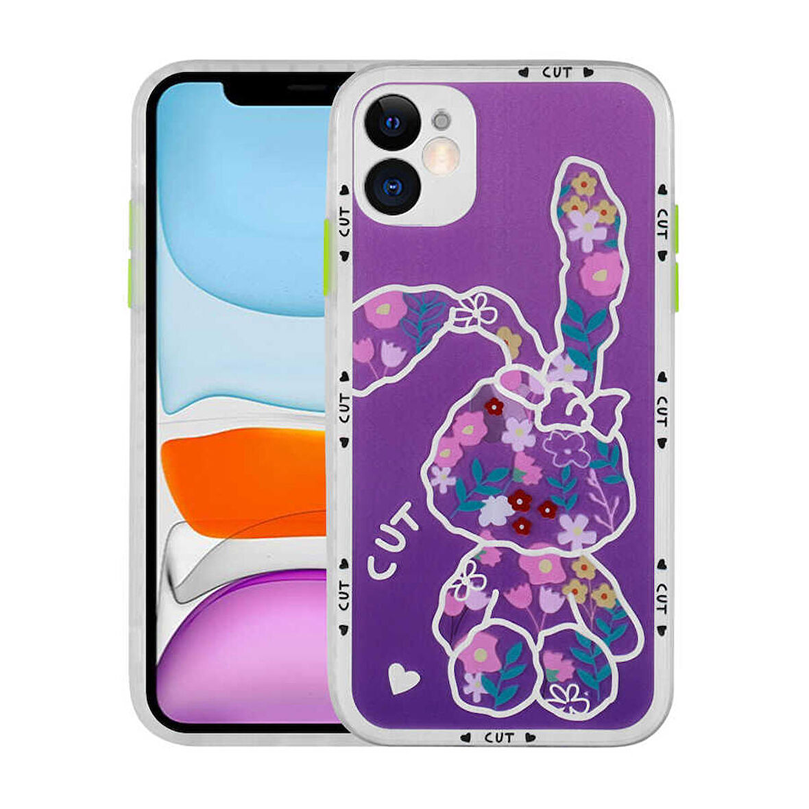 iPhone 11 Uyumlu Kamera Korumalı Desenli Sert Zore Hess Kapak-NO1