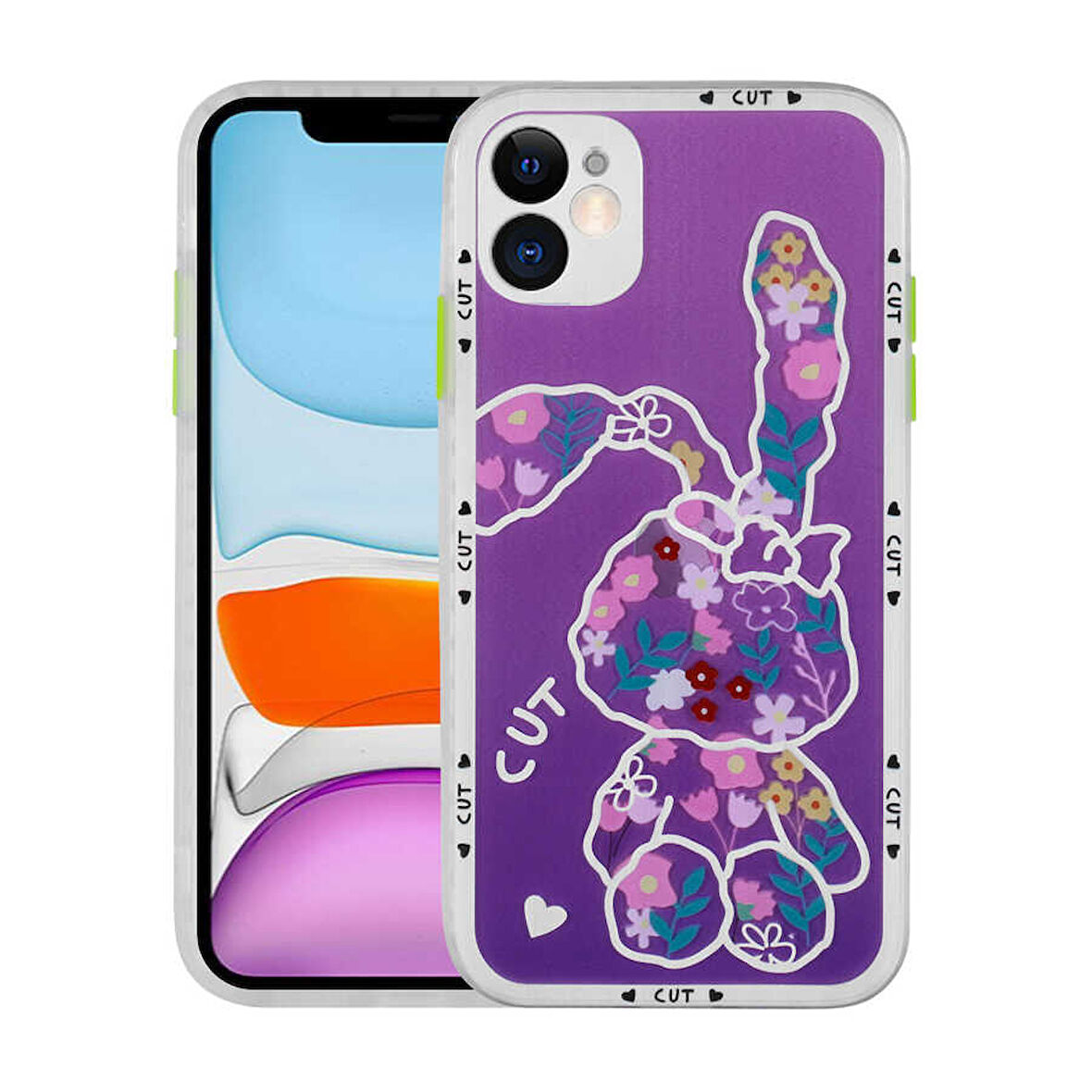 iPhone 11 Uyumlu Kamera Korumalı Desenli Sert Zore Hess Kılıf-NO1