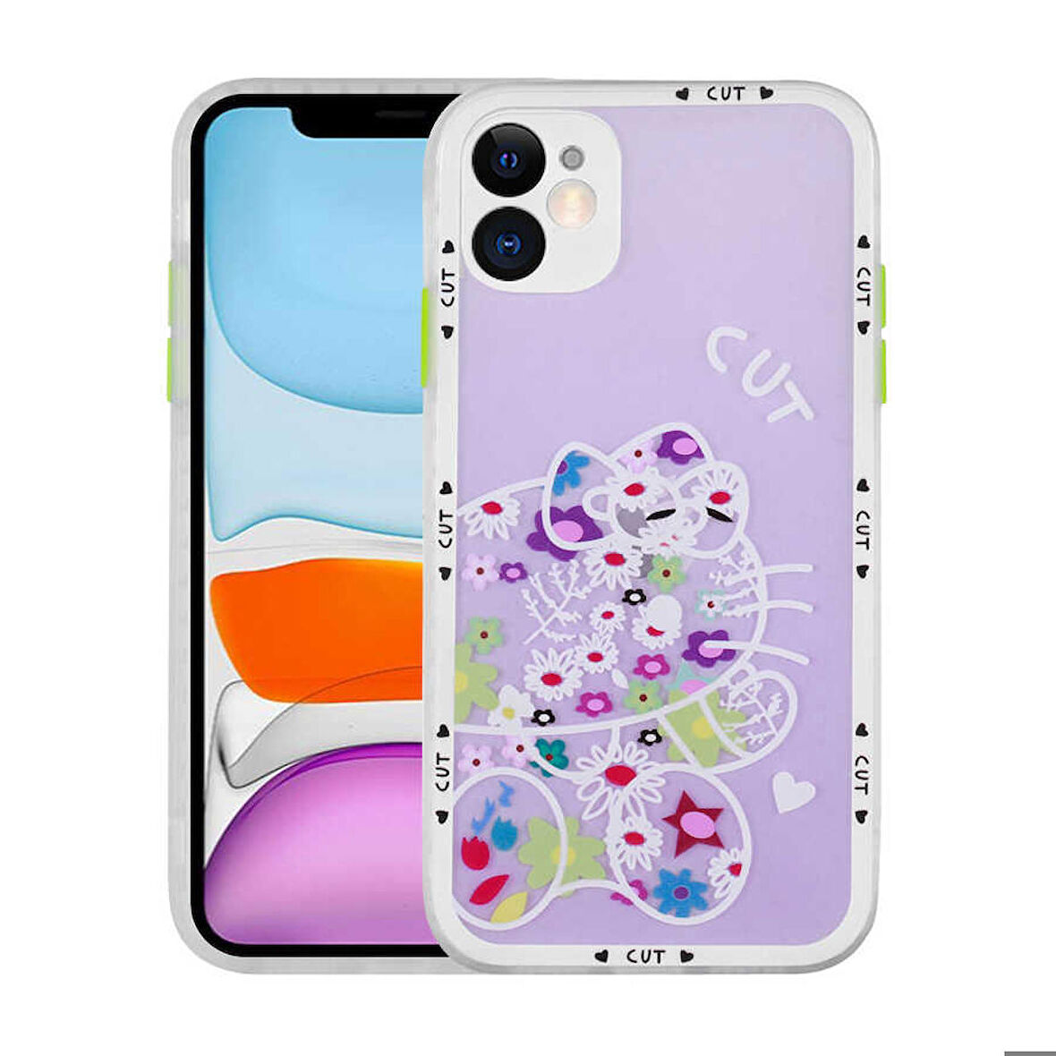 iPhone 11 Uyumlu Kamera Korumalı Desenli Sert Zore Hess Kapak-NO8