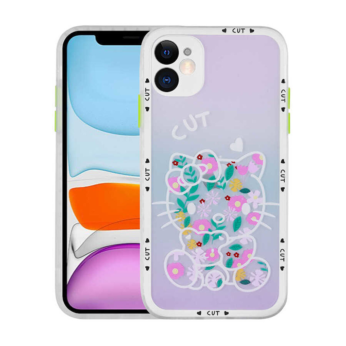 iPhone 11 Uyumlu Kamera Korumalı Desenli Sert Zore Hess Kılıf-NO9