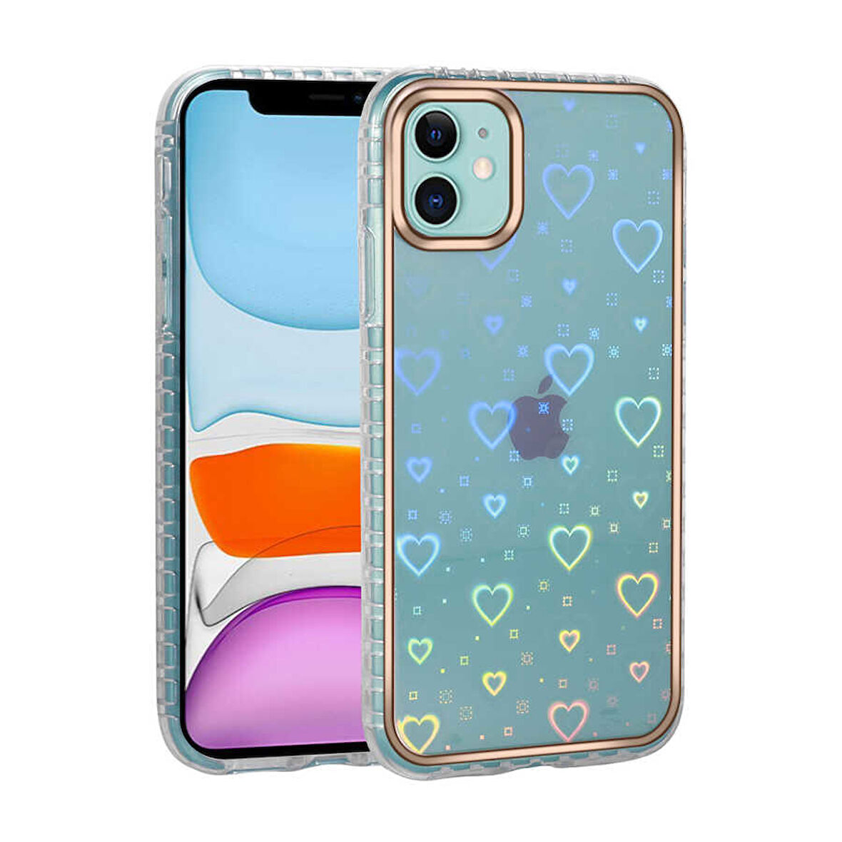 iPhone 11 Uyumlu Desenli Parlayan Transparan Zore Avva Kılıf-NO4