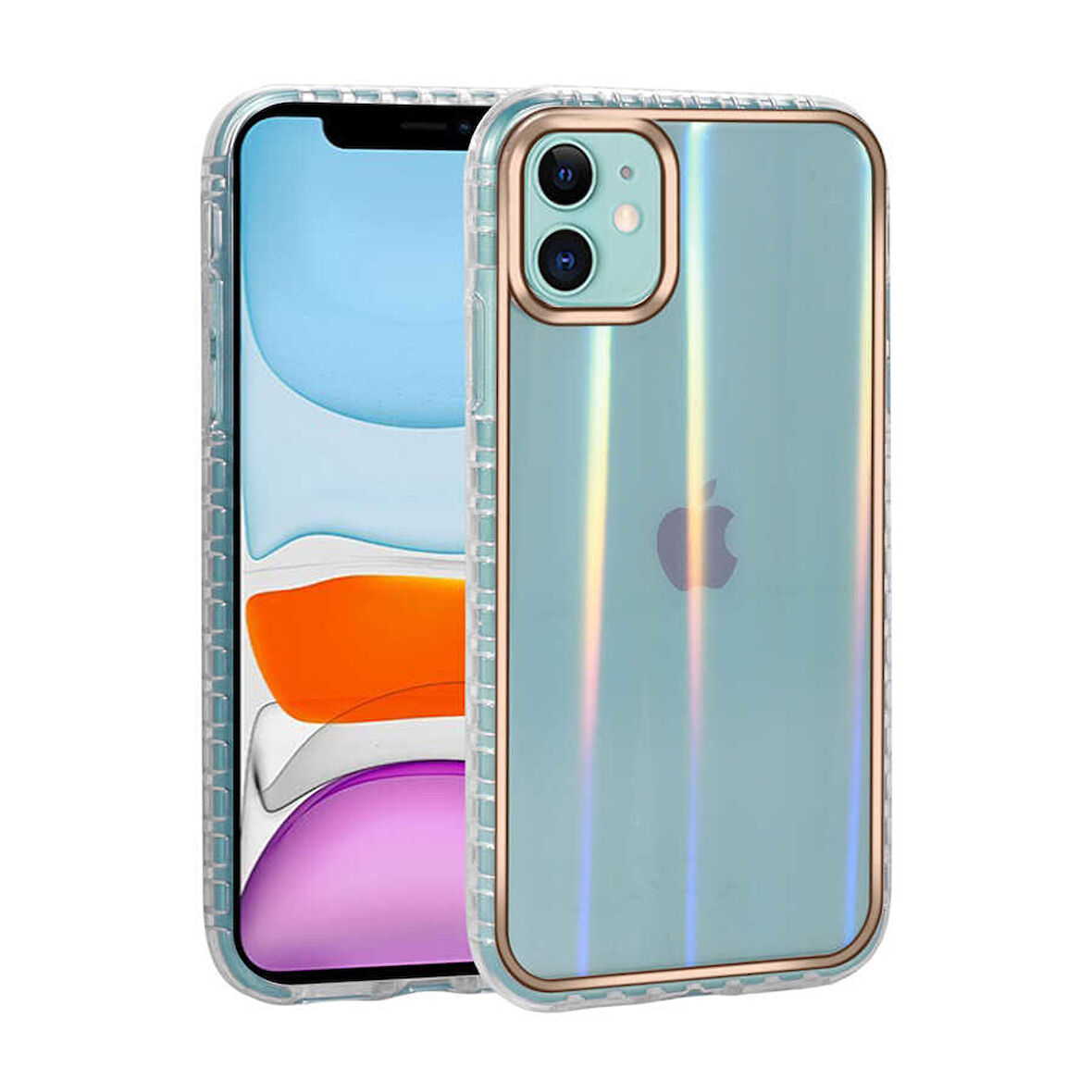 iPhone 11 Uyumlu Desenli Parlayan Transparan Zore Avva Kılıf-NO7