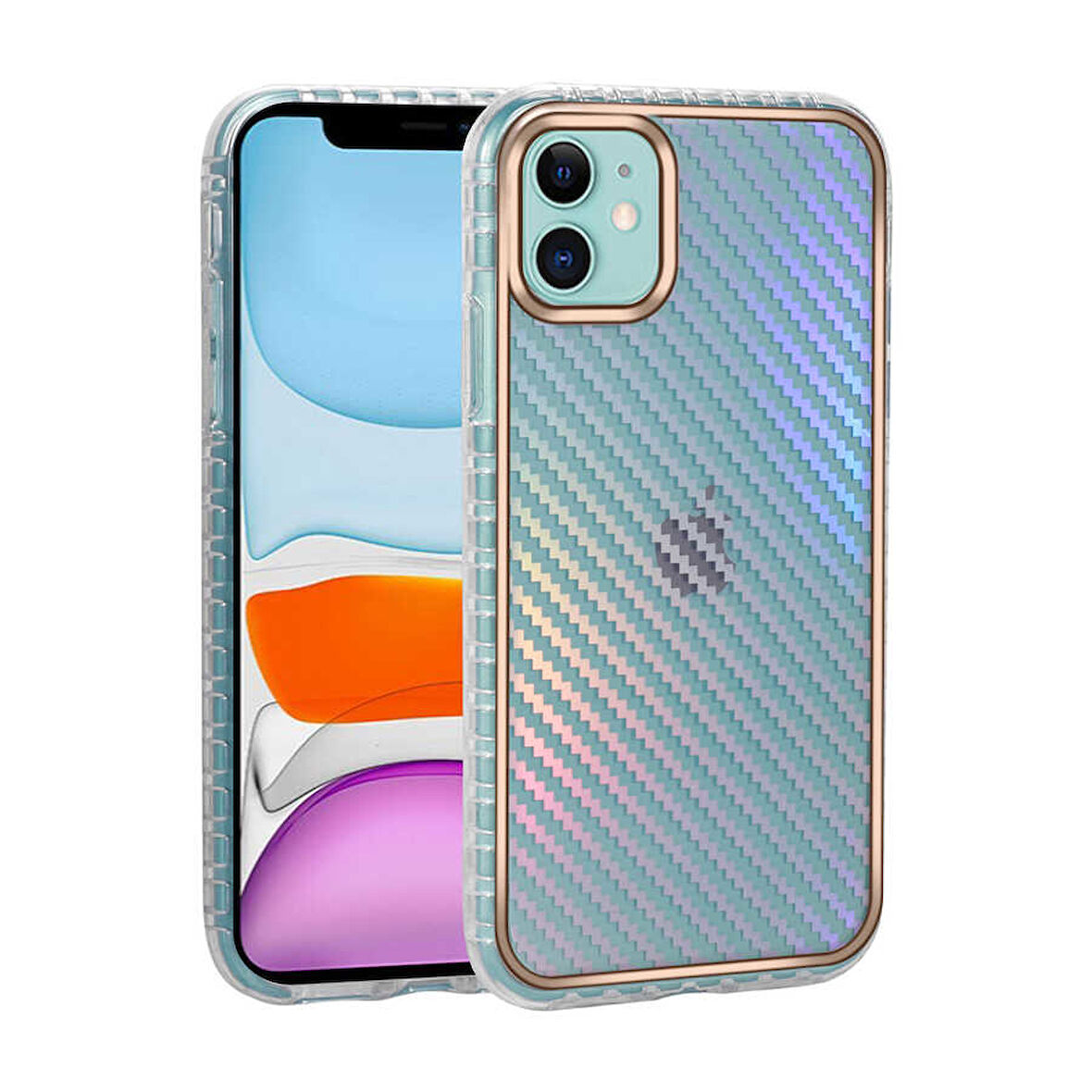 Apple iPhone 11 Kılıf Desenli Parlayan Transparan Zore Avva Kapak-NO8