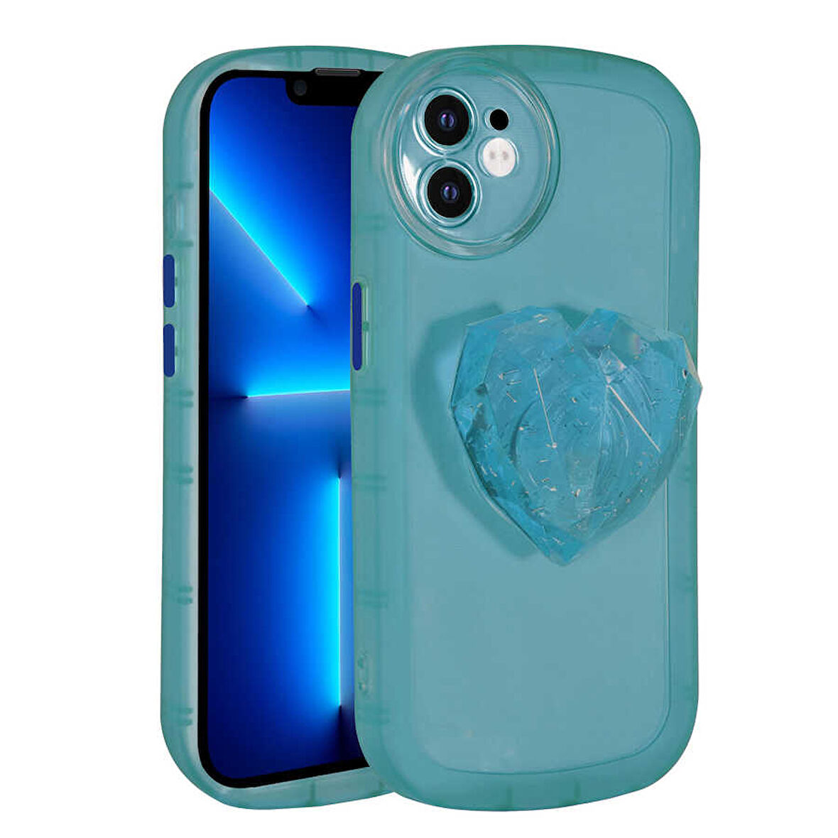 iPhone 11 Uyumlu Kamera Korumalı Pop Soketli Renkli Zore Ofro Kılıf-Mavi