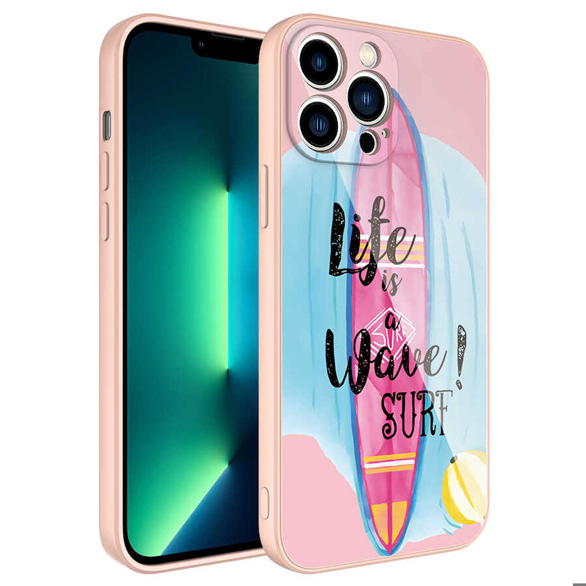 iPhone 12 Pro Uyumlu Kamera Korumalı Desenli Sert Silikon Zore Epoksi Kapak-NO10