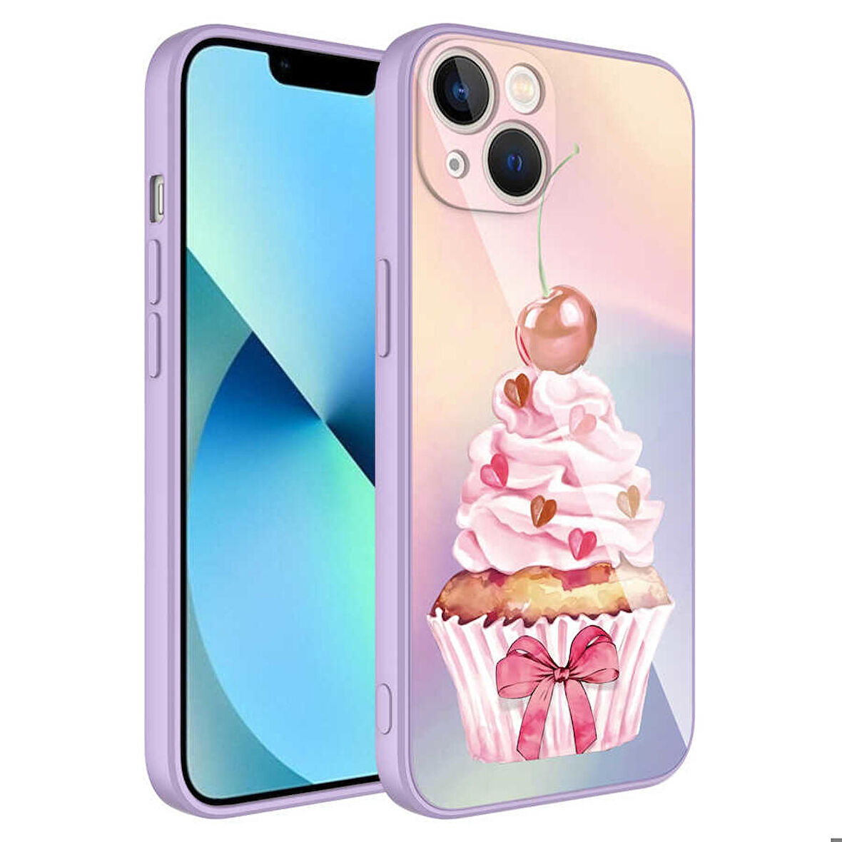 iPhone 13 Uyumlu Kamera Korumalı Desenli Sert Silikon Zore Epoksi Kapak-NO11