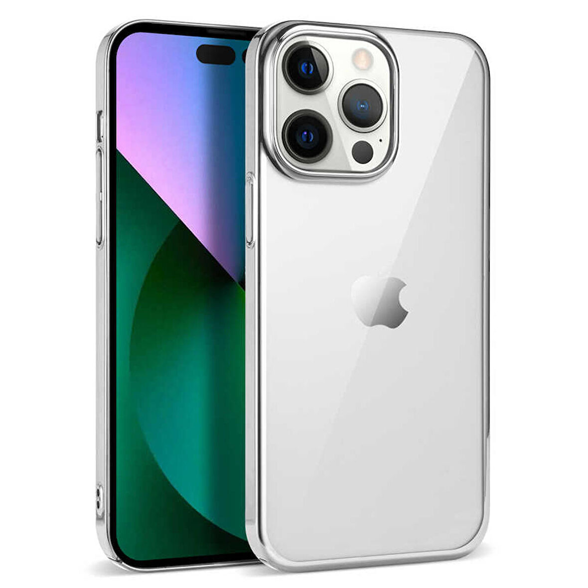 iPhone 14 Pro Max Uyumlu Zore Pixel Kapak-Gümüş
