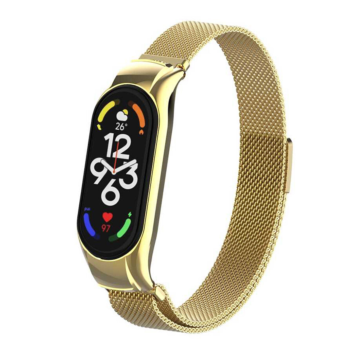 Xiaomi Mi Band 7 Uyumlu KRD-01 Metal Zore Kordon-Gold
