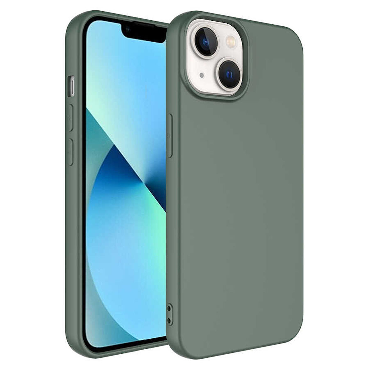 iPhone 14 Plus Uyumlu Zore Mara Lansman Kılıf-Koyu Yeşil