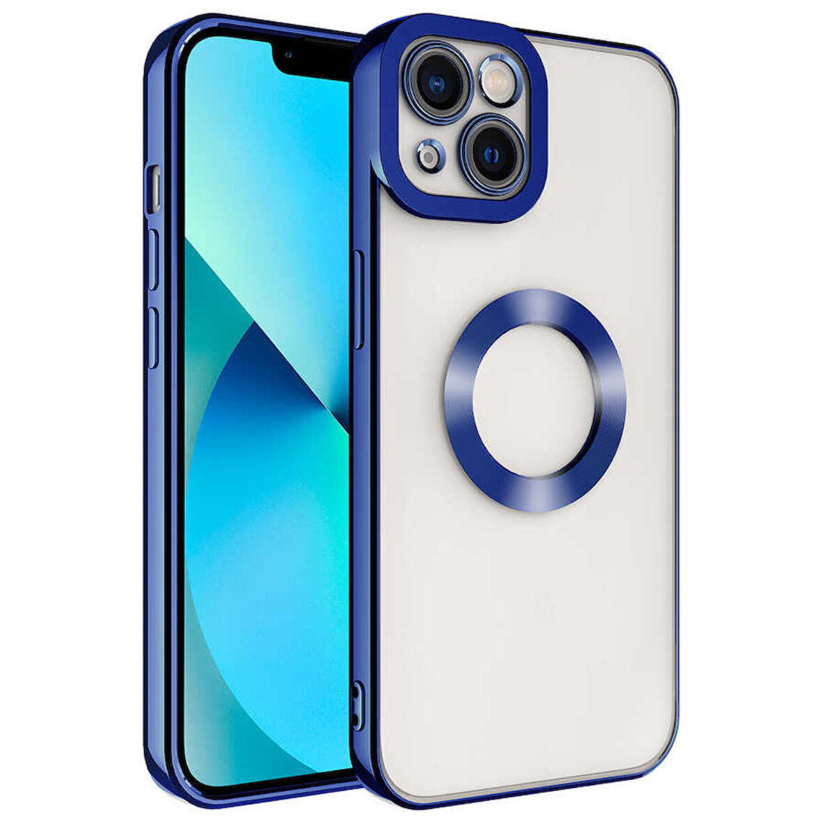 iPhone 14 Kılıf Kamera Korumalı Logo Gösteren Omega Kapak