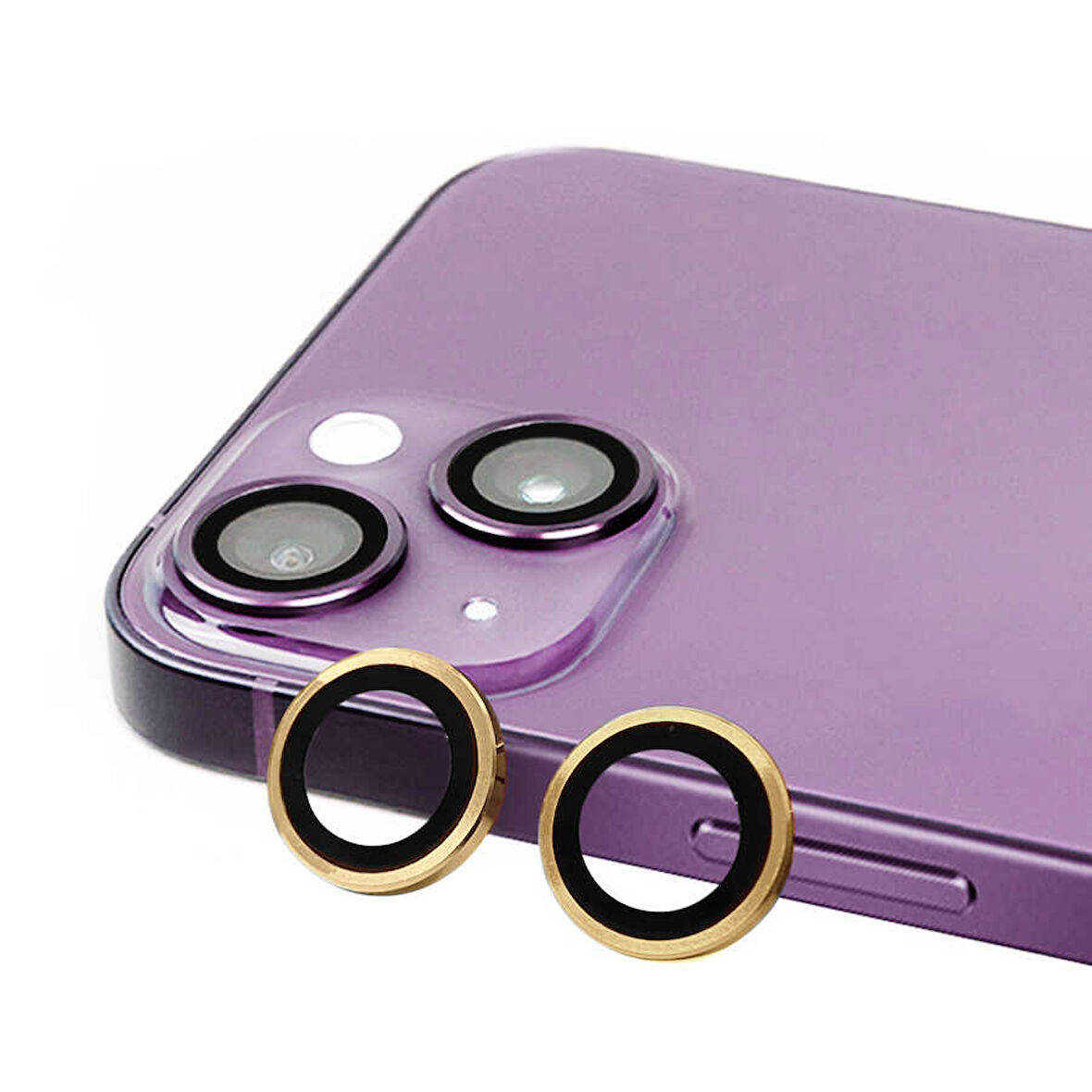 iPhone 14 Plus Uyumlu Zore CL-07 Kamera Koruyucu-Gold
