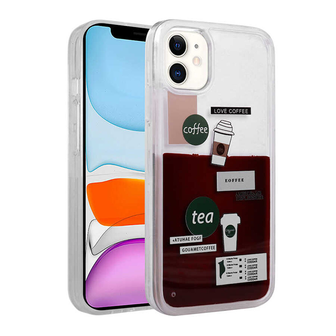 iPhone 11 Uyumlu Desenli Sıvılı Zore Drink Silikon Kılıf-NO2
