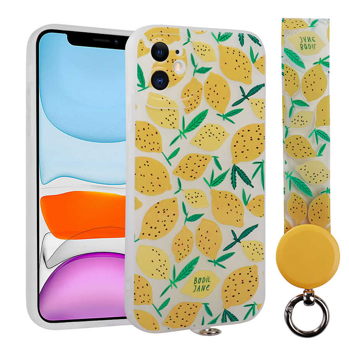 iPhone 11 Uyumlu Desenli El Askılı İpli Zore Arte Silikon Kılıf-NO7
