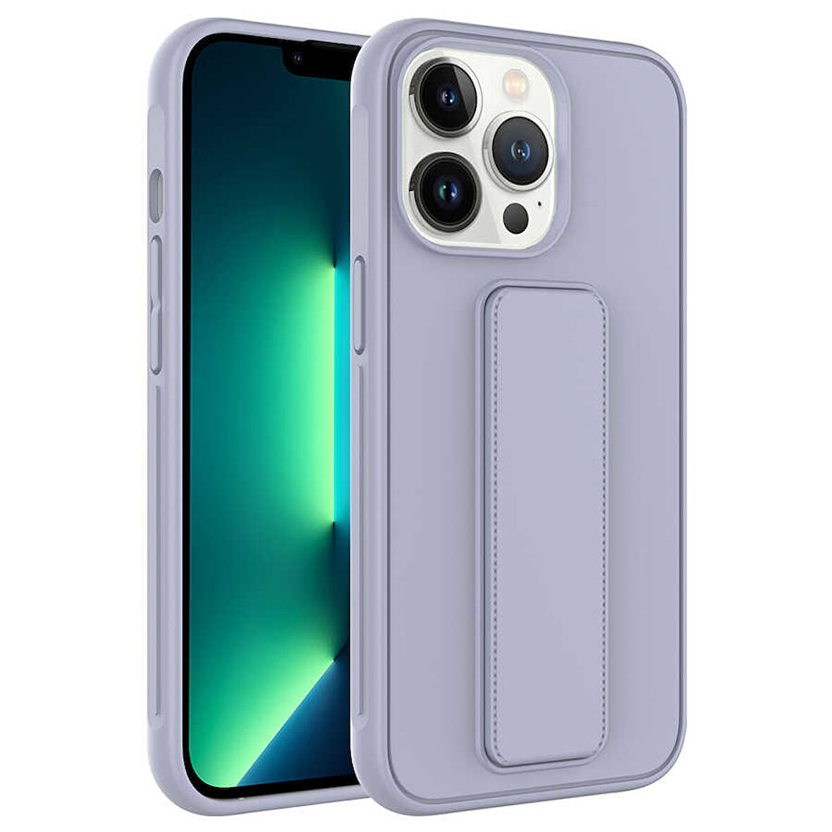 Apple iPhone 14 Pro Kılıf Zore Qstand Kapak-Gri