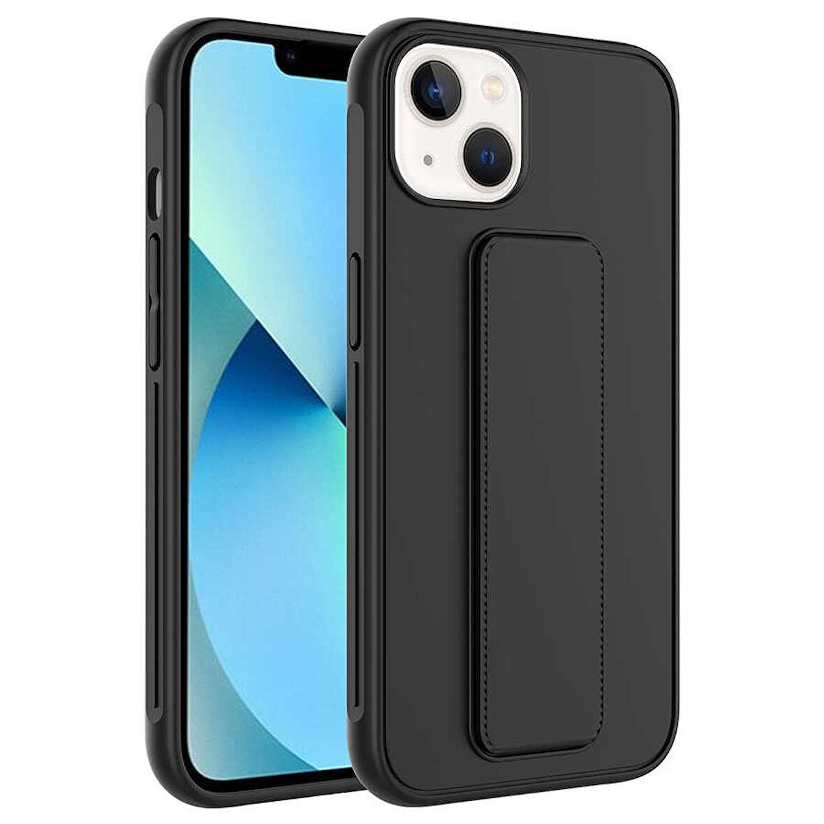 iPhone 14 Plus Uyumlu Zore Qstand Kılıf-Siyah