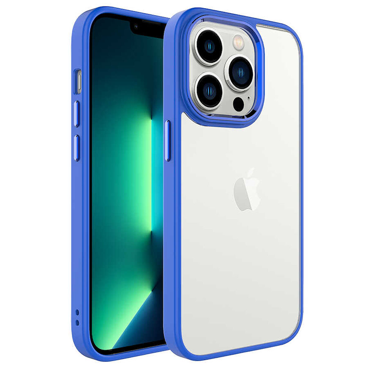 Apple iPhone 14 Pro Max Kılıf Zore Krom Kapak-Lacivert