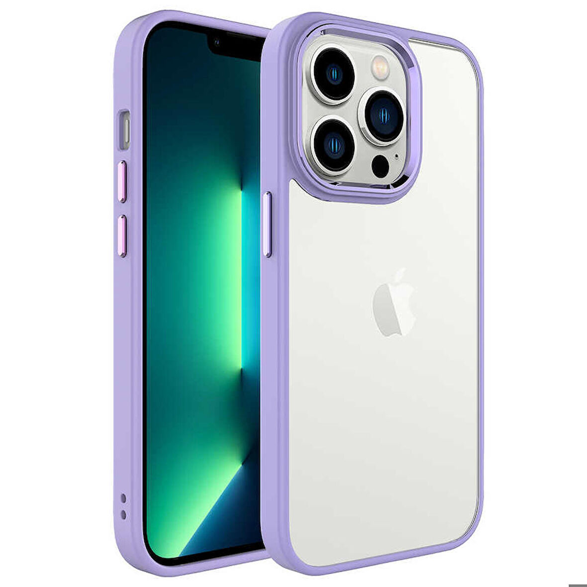 iPhone 14 Pro Uyumlu Zore Krom Kapak-Lila