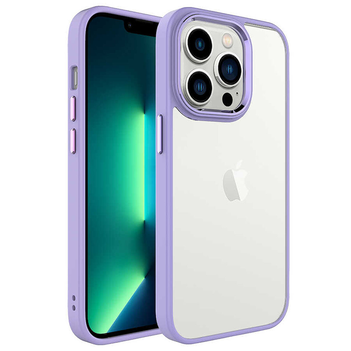 iPhone 14 Pro Uyumlu Zore Krom Kılıf-Lila