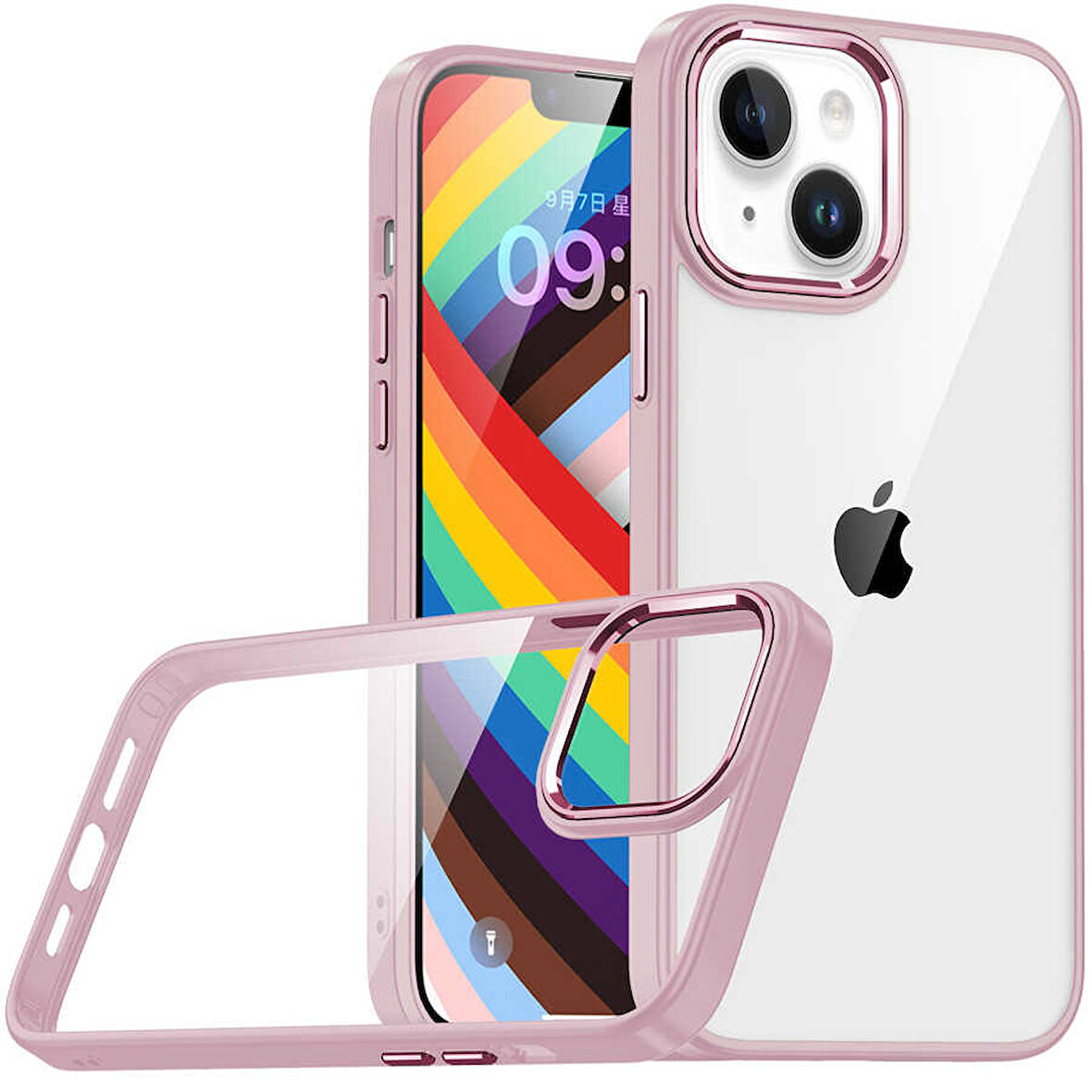 iPhone 14 Plus Uyumlu Zore Flora Kılıf-Rose Gold