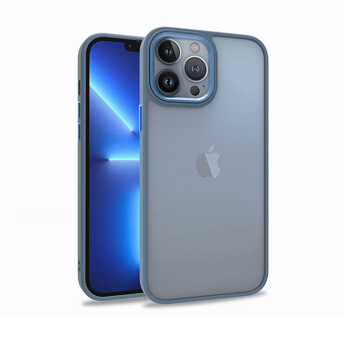 iPhone 13 Pro Max Uyumlu Zore Flora Kılıf-Sierra Mavi