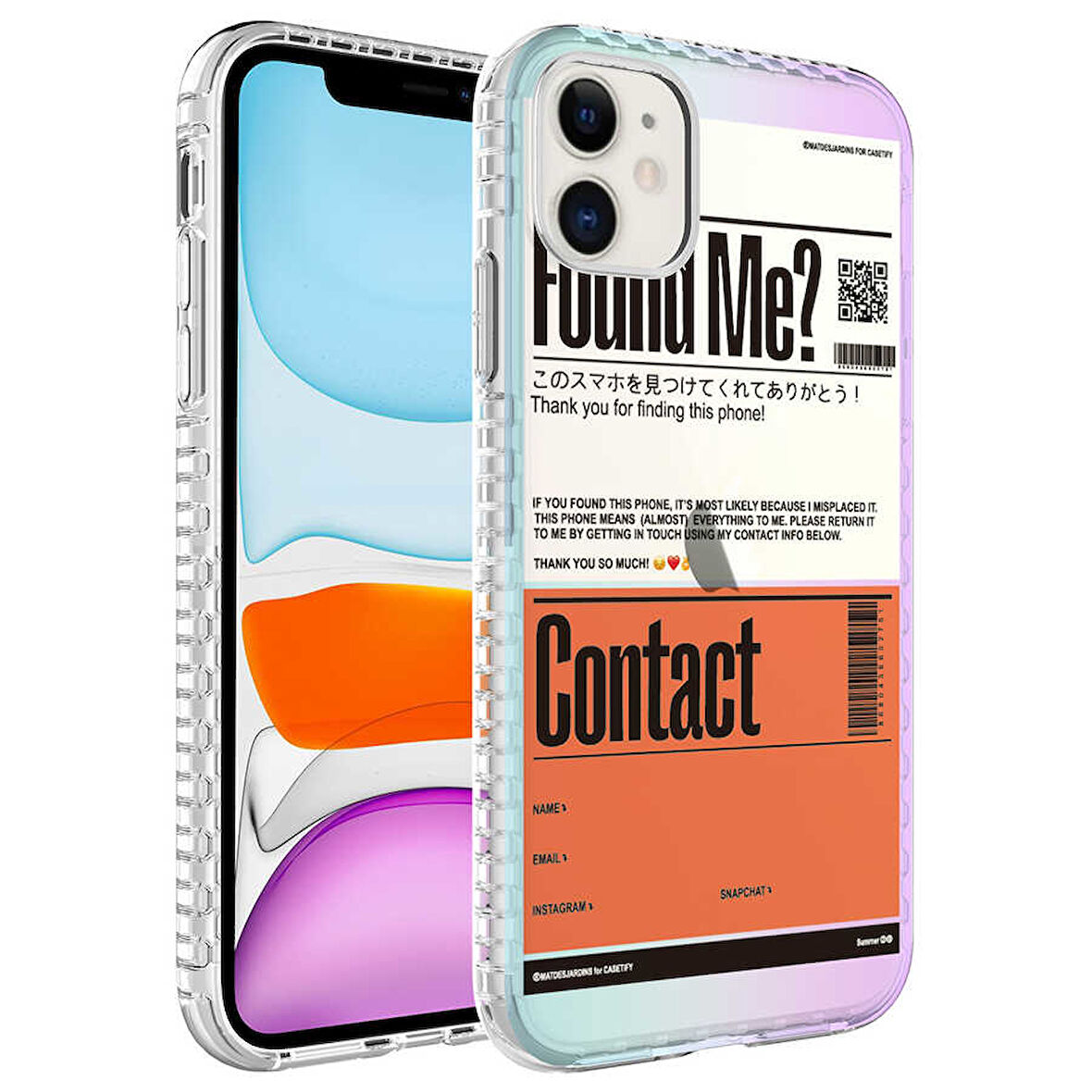 iPhone 11 Uyumlu AirBag Kenarlı Renkli Desenli Silikon Zore Elegans Kılıf-NO6