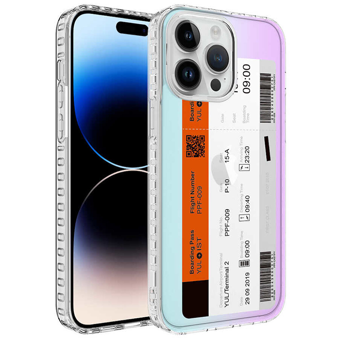 iPhone 13 Pro Uyumlu AirBag Kenarlı Renkli Desenli Silikon Zore Elegans Kılıf-NO1