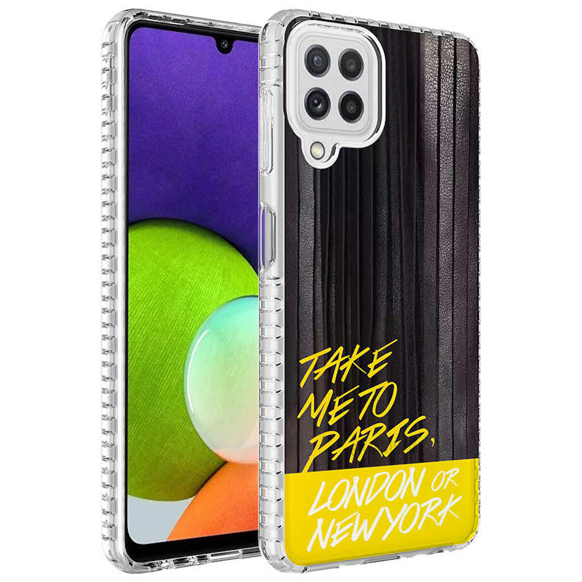 Galaxy M32 Uyumlu Airbag Kenarlı Renkli Desenli Silikon Zore Elegans Kapak-NO3