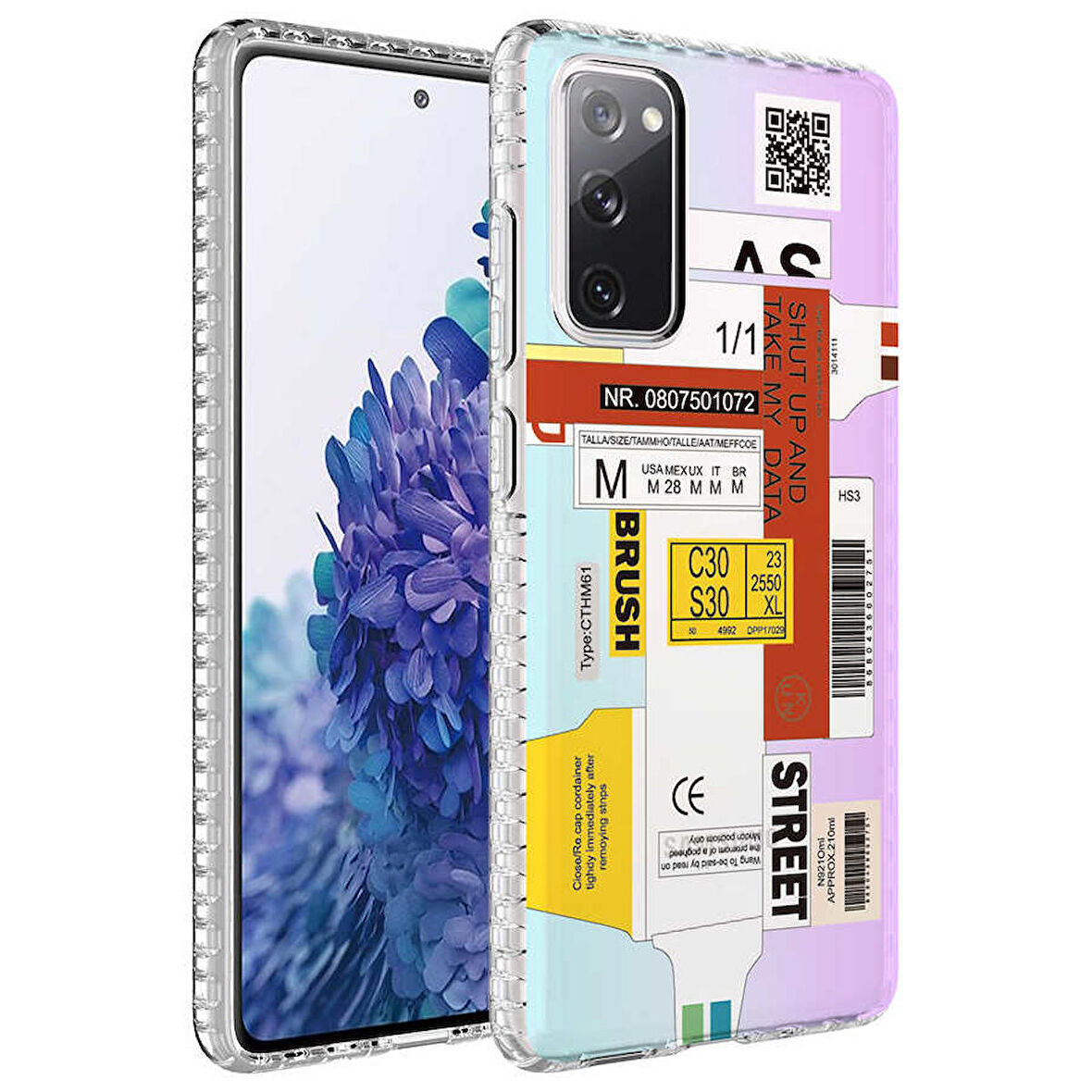 Galaxy S20 FE Uyumlu Airbag Kenarlı Renkli Desenli Silikon Zore Elegans Kapak-NO2