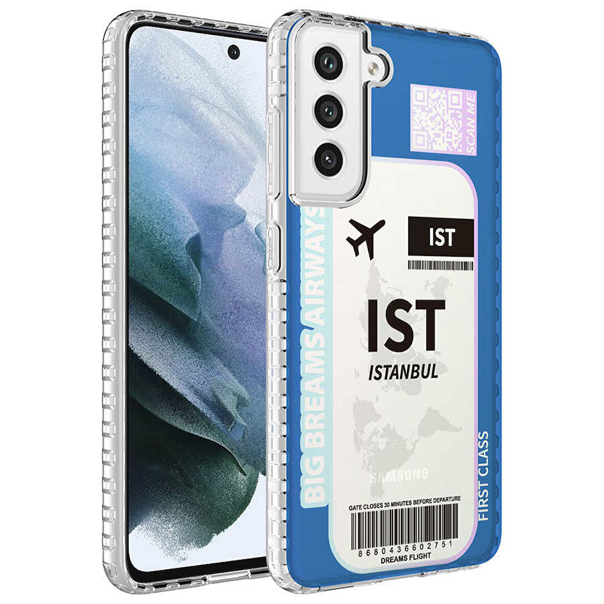 Galaxy S21 FE Uyumlu AirBag Kenarlı Renkli Desenli Silikon Zore Elegans Kılıf-NO4