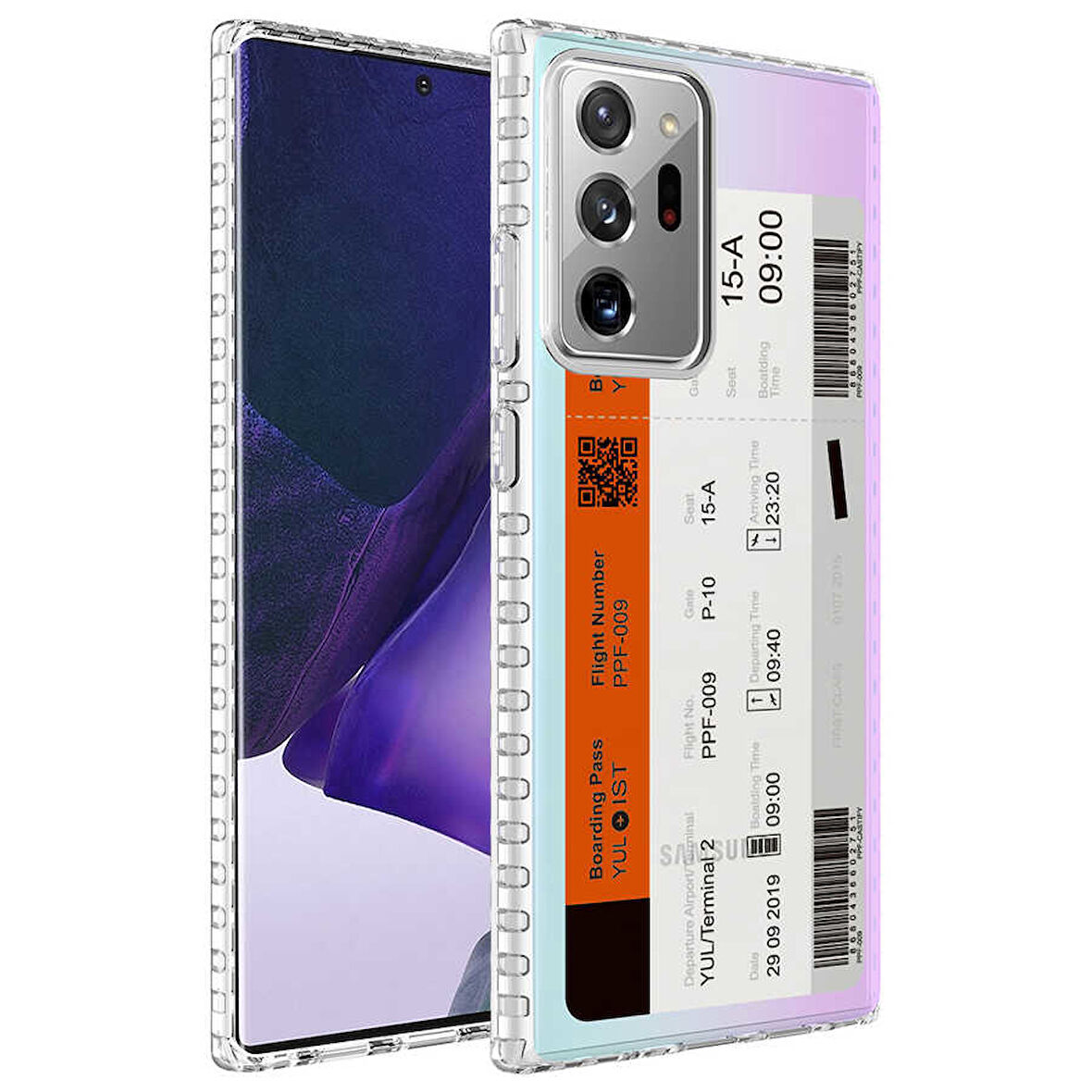 Galaxy Note 20 Ultra Uyumlu AirBag Kenarlı Renkli Desenli Silikon Zore Elegans Kılıf-NO1