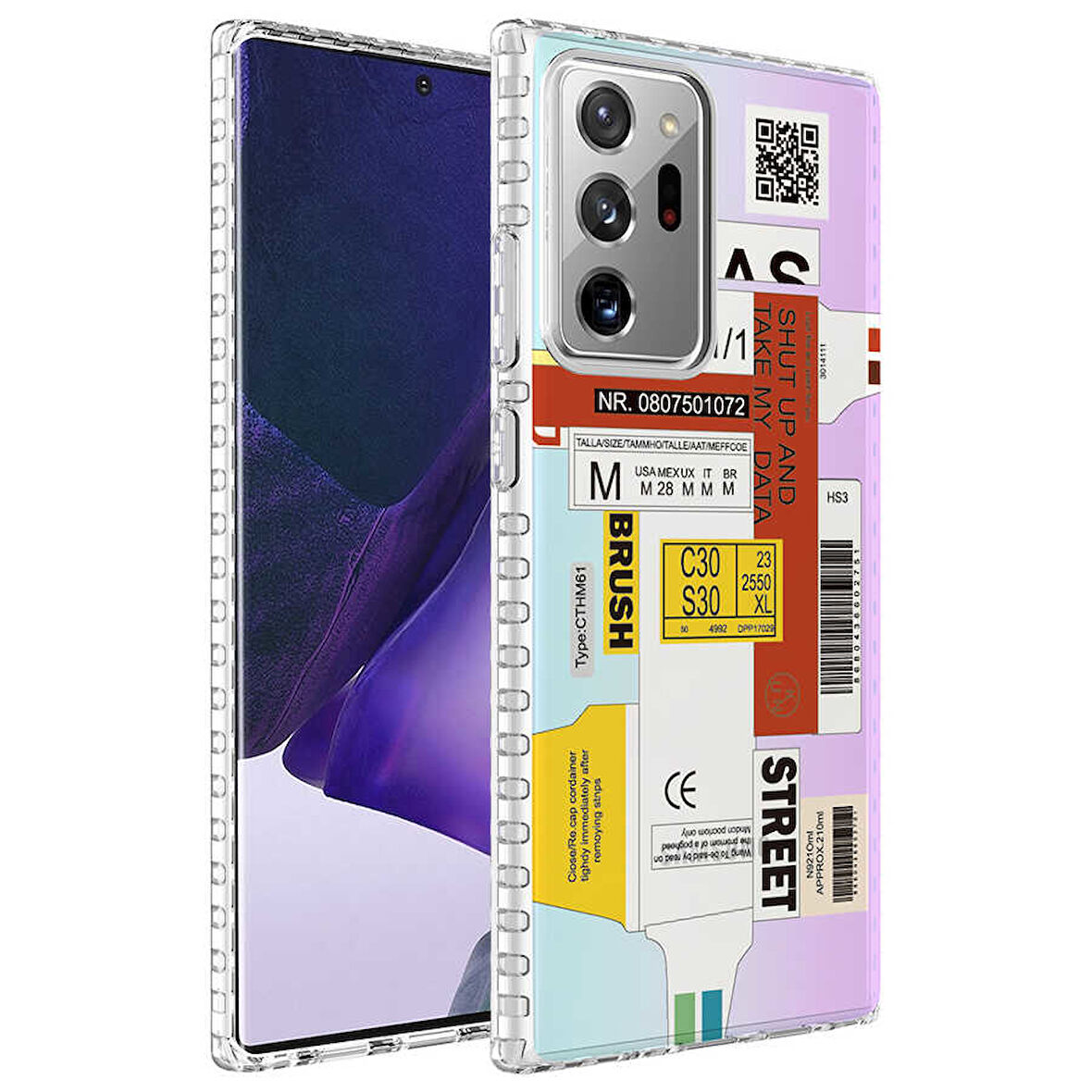 Galaxy Note 20 Ultra Uyumlu AirBag Kenarlı Renkli Desenli Silikon Zore Elegans Kılıf-NO2