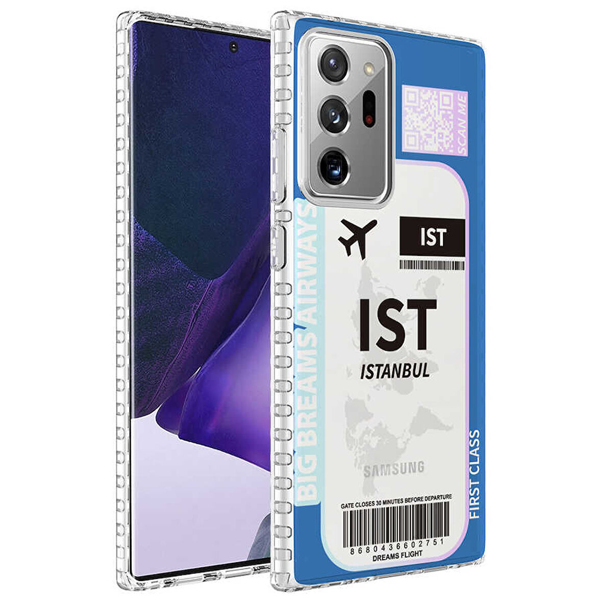 Galaxy Note 20 Ultra Uyumlu AirBag Kenarlı Renkli Desenli Silikon Zore Elegans Kılıf-NO4