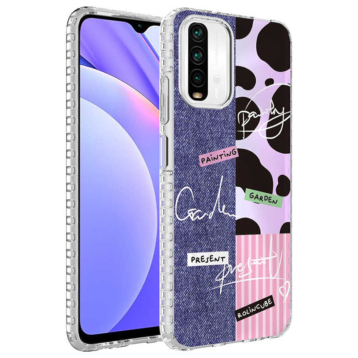 Xiaomi Redmi Note 10S Kılıf Airbag Kenarlı Renkli Desenli Silikon Zore Elegans Kapak-NO8