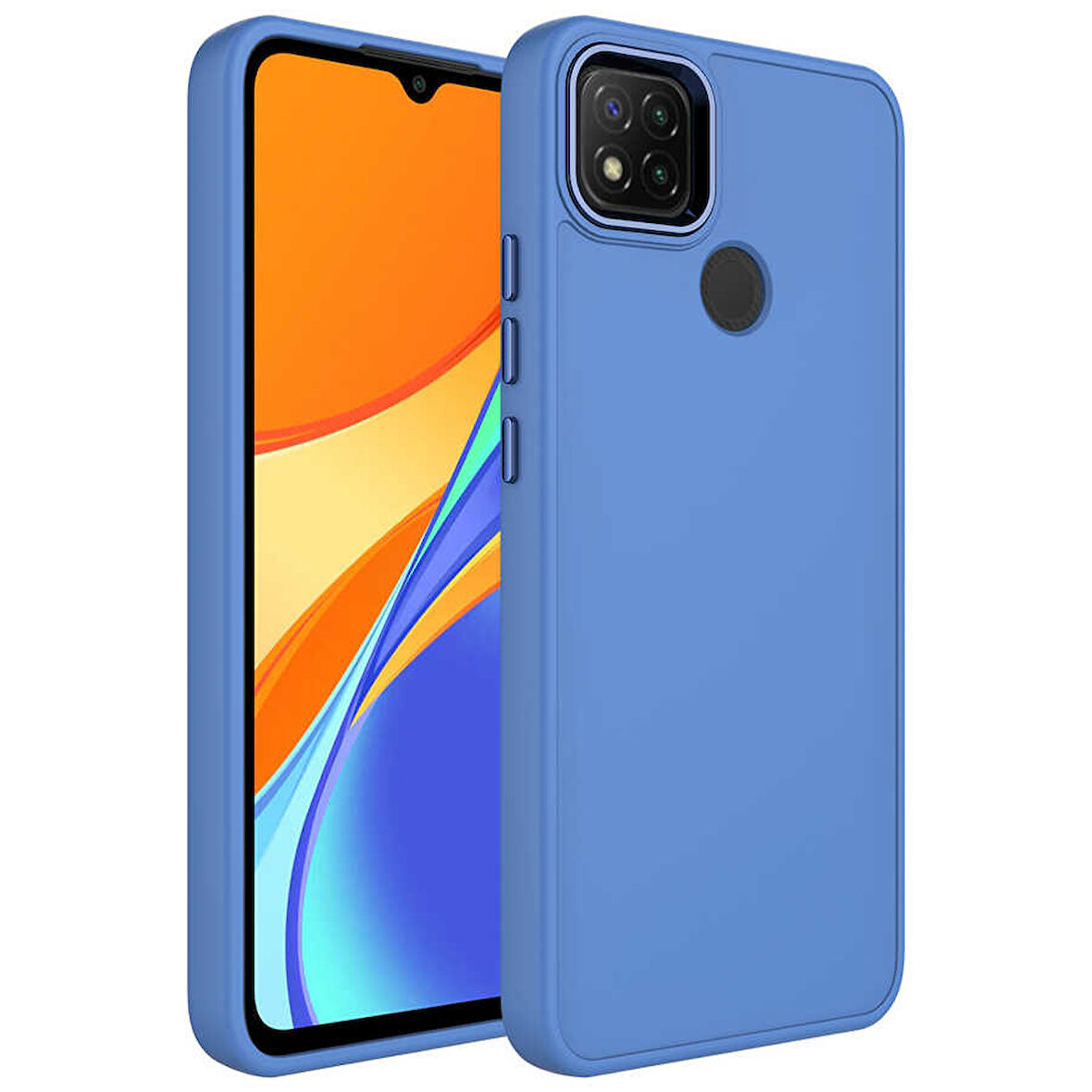 Xiaomi Redmi 10A Kılıf Metal Çerçeve ve Buton Tasarımlı Silikon Zore Luna Kapak-Lavendery Gray