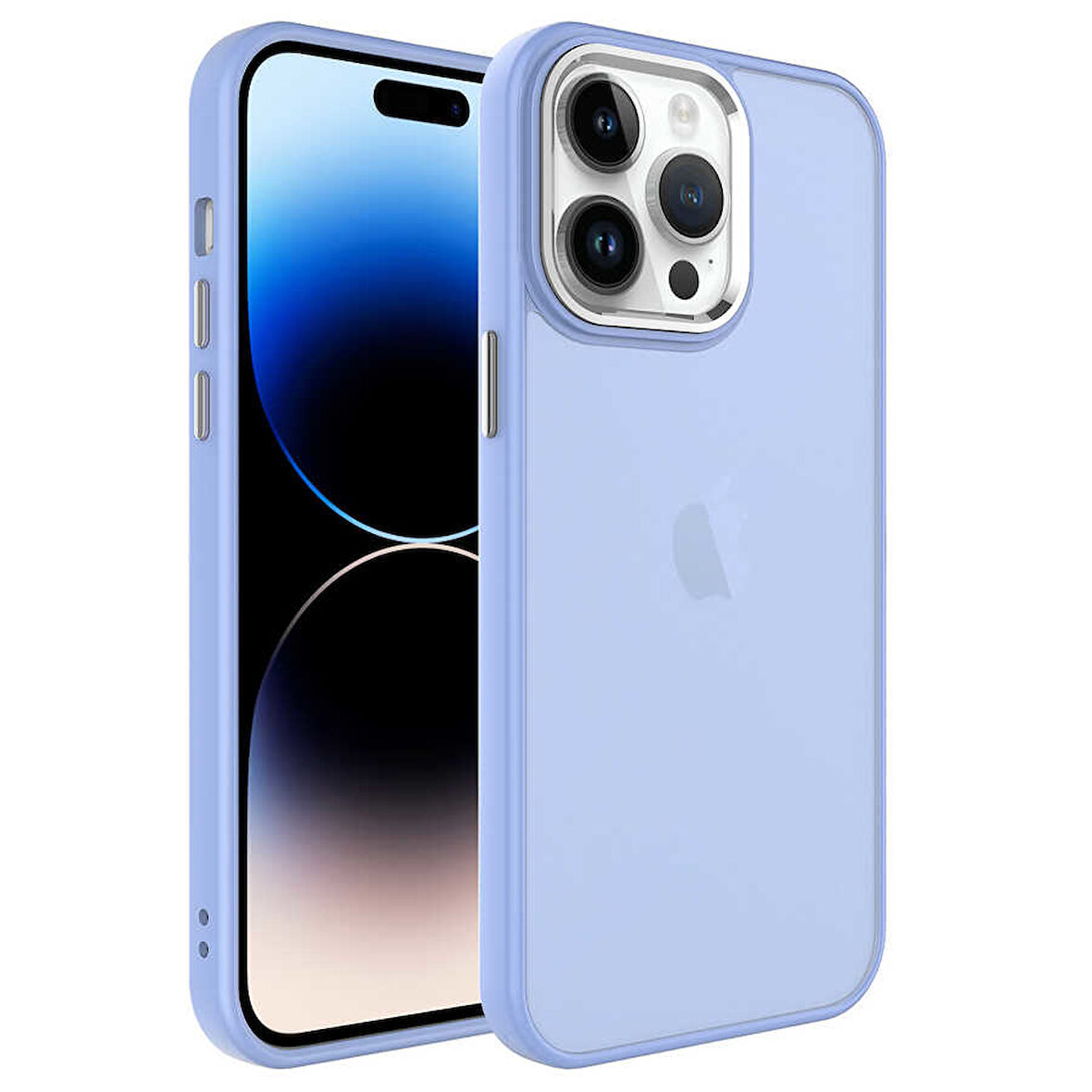 iPhone 14 Pro Uyumlu Buzlu Sert PC Zore May Kılıf-Lila