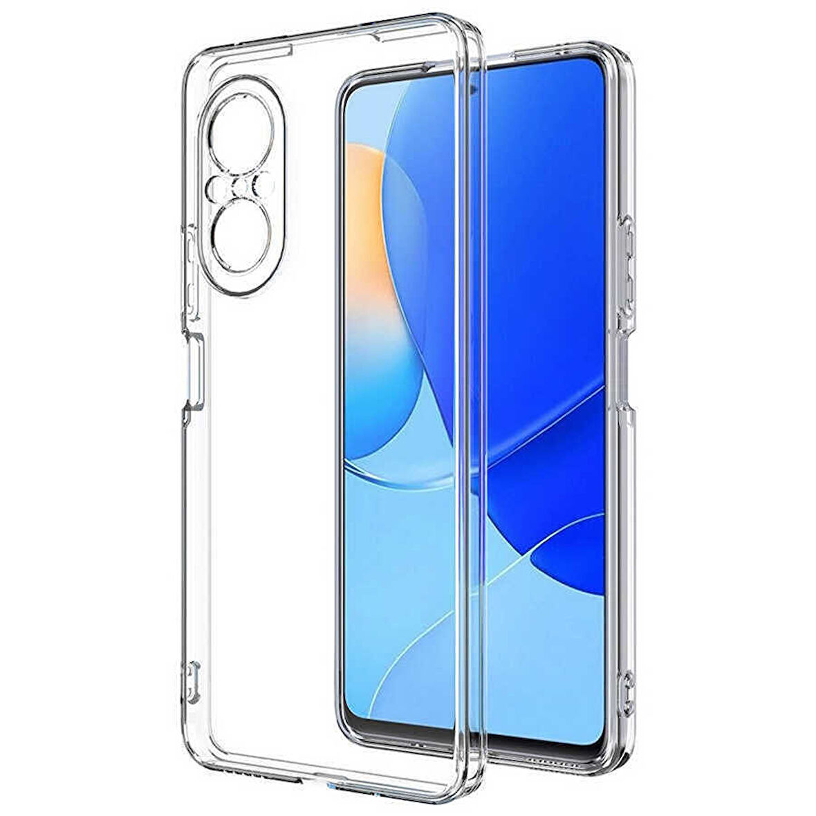 Huawei Nova 9 SE Kılıf Zore Kamera Korumalı Süper Silikon Kapak-Renksiz