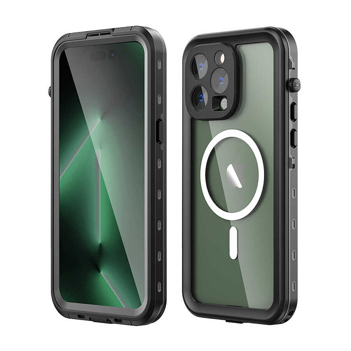 Apple iPhone 14 Pro Max Kılıf 1-1 Su Geçirmez Kılıf-Siyah