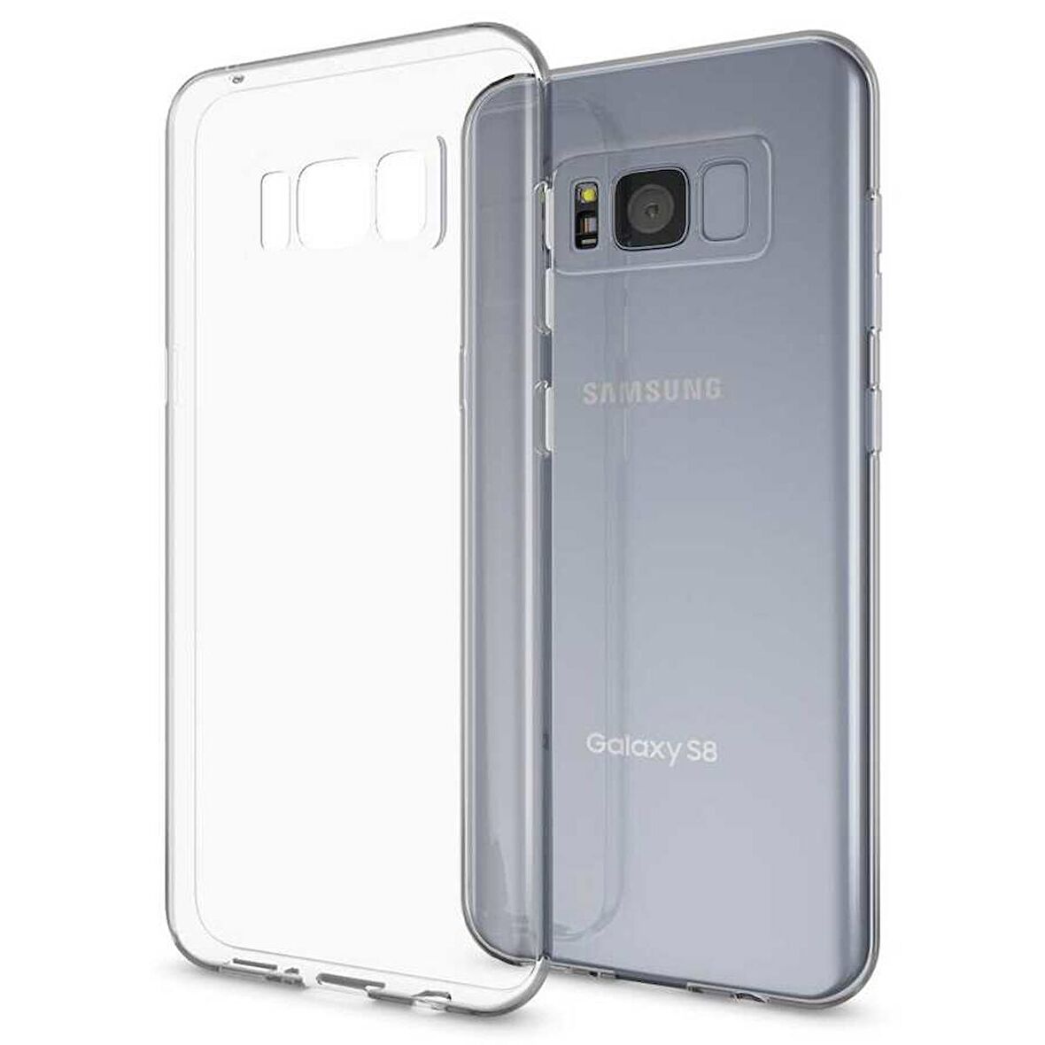 Galaxy S8 Uyumlu Zore Kamera Korumalı Süper Silikon Kapak-Renksiz