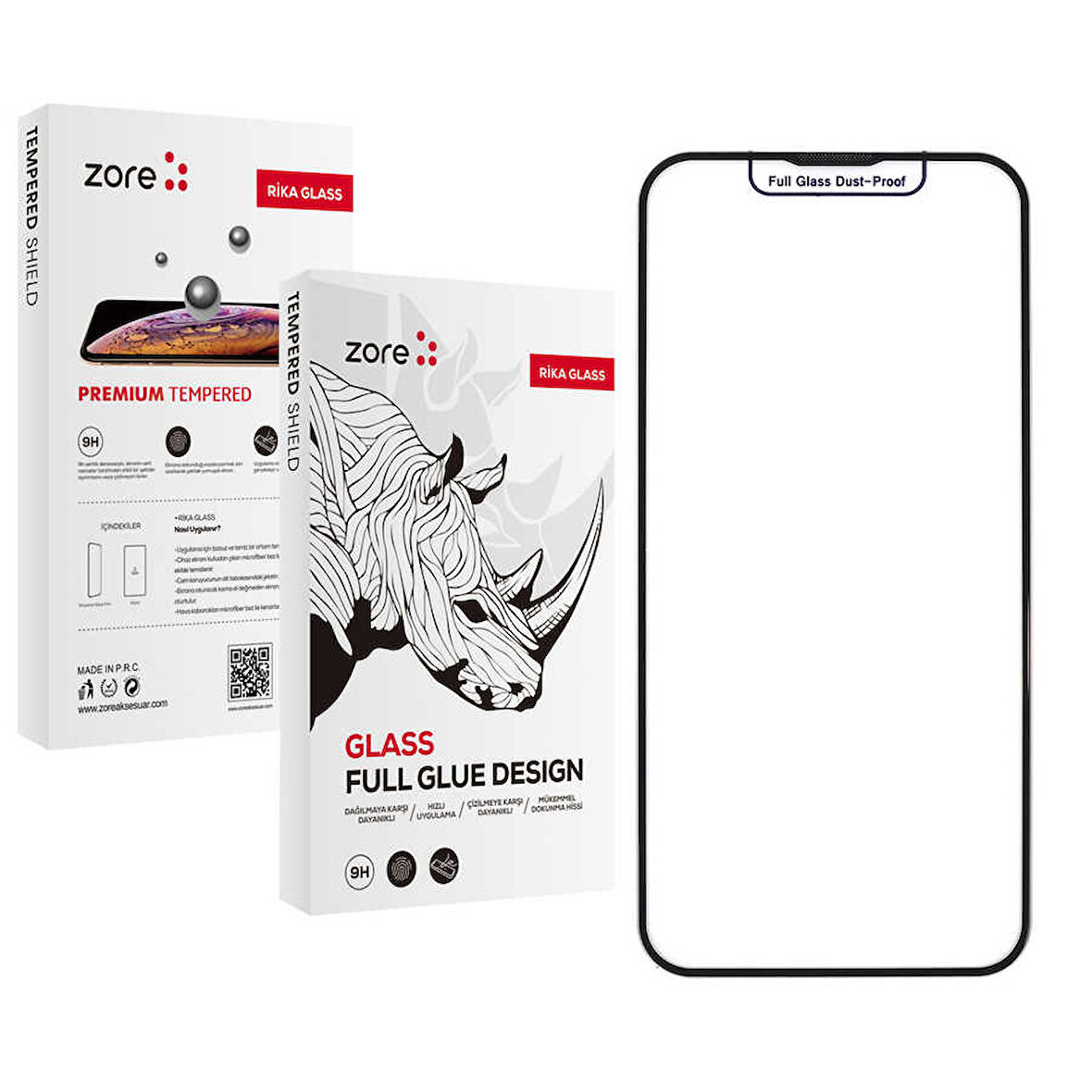 iPhone 14 Pro Max Uyumlu Zore Rika Premium Temperli Cam Ekran Koruyucu