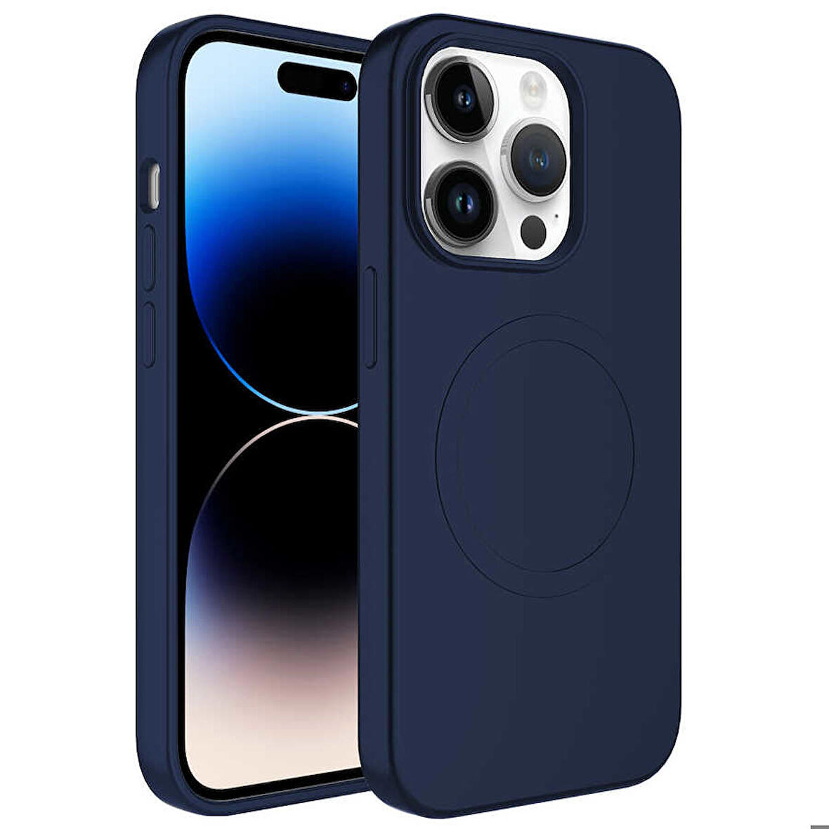 iPhone 14 Pro Max Uyumlu Magsafe Wireless Şarj Özellikli Pastel Renk Silikon Zore Plas Kapak-L
