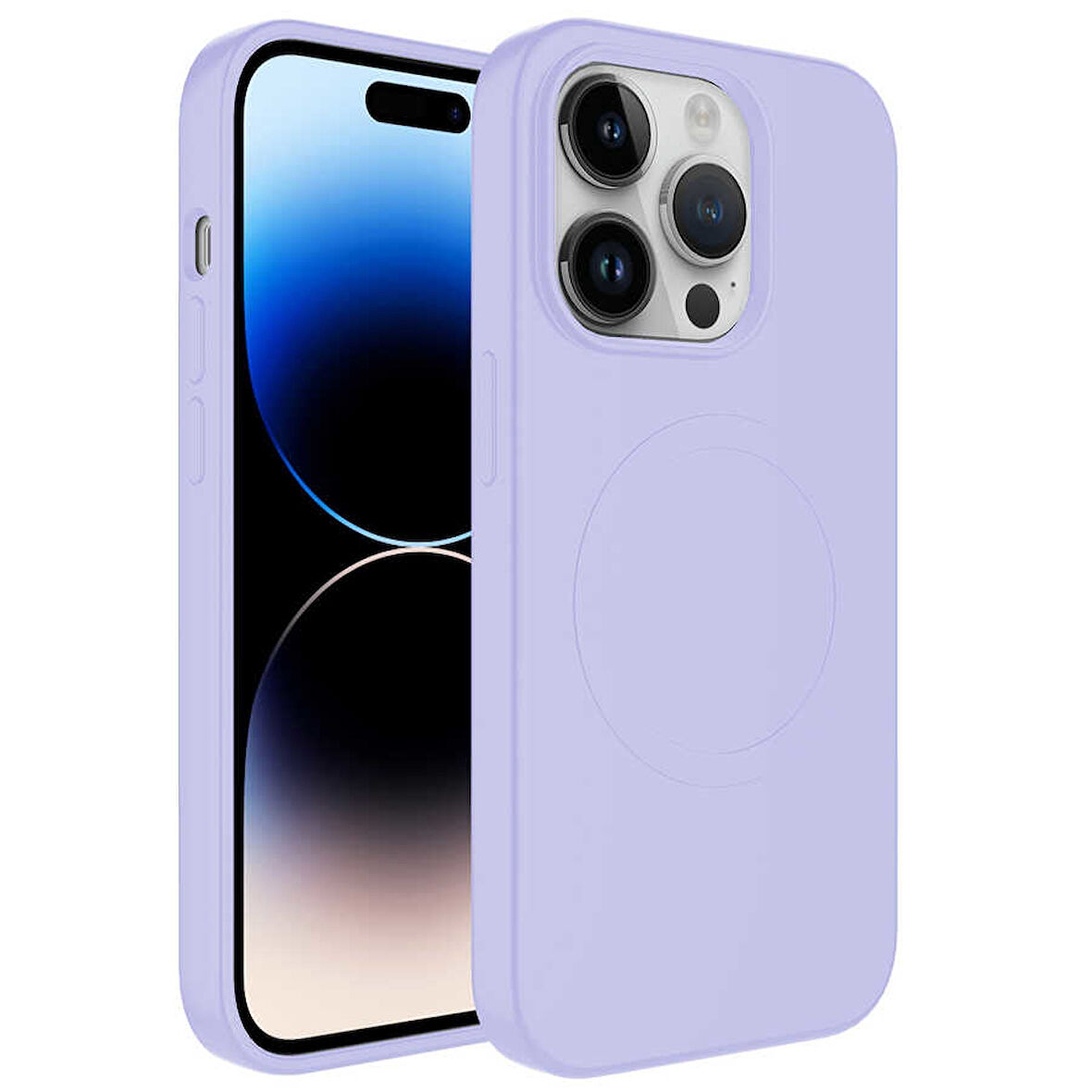 iPhone 13 Pro Max Uyumlu Magsafe Wireless Şarj Özellikli Pastel Renk Silikon Zore Plas Kılıf-L