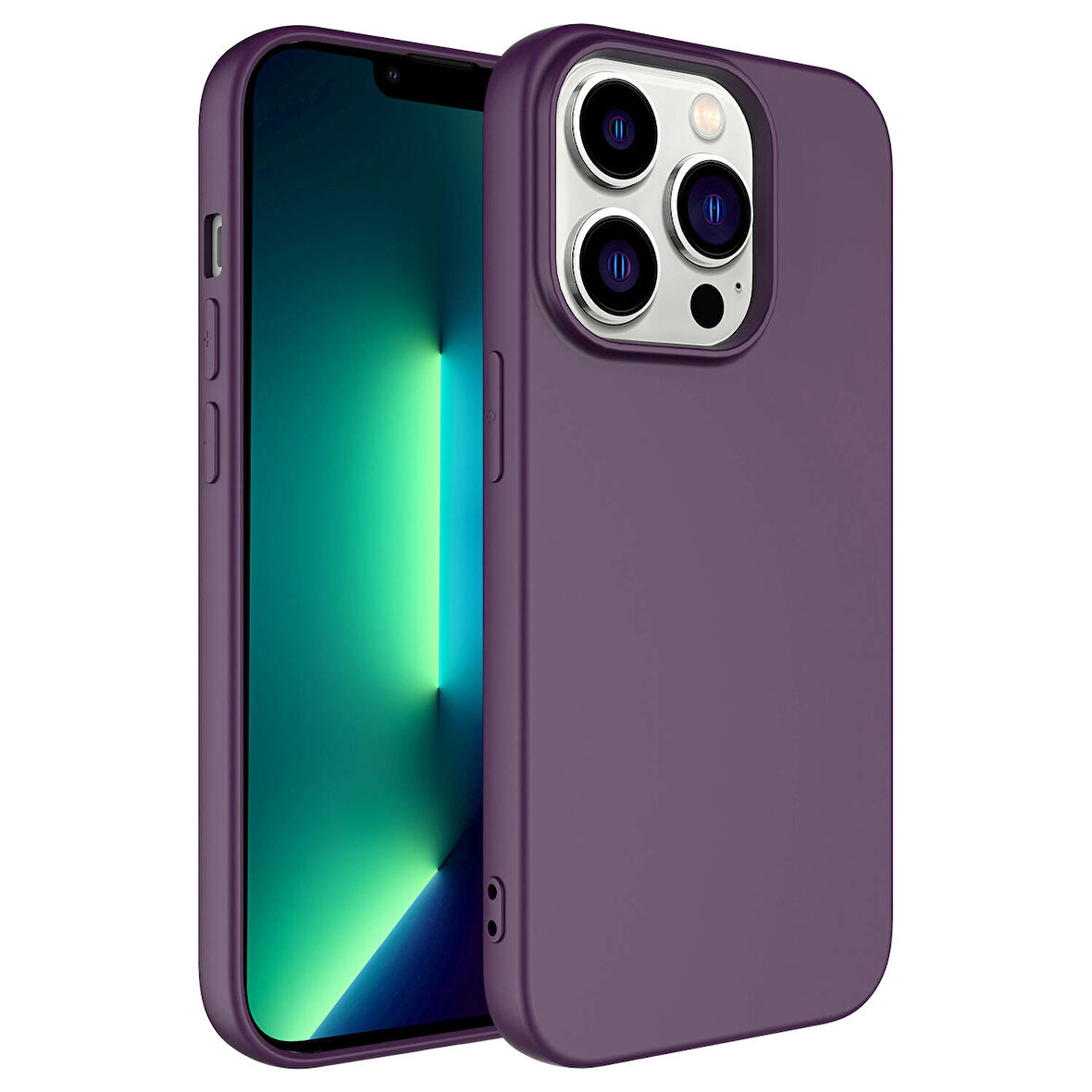iPhone 14 Pro Uyumlu Zore Kamera Korumalı Mara Lansman Kılıf-Koyu Mor