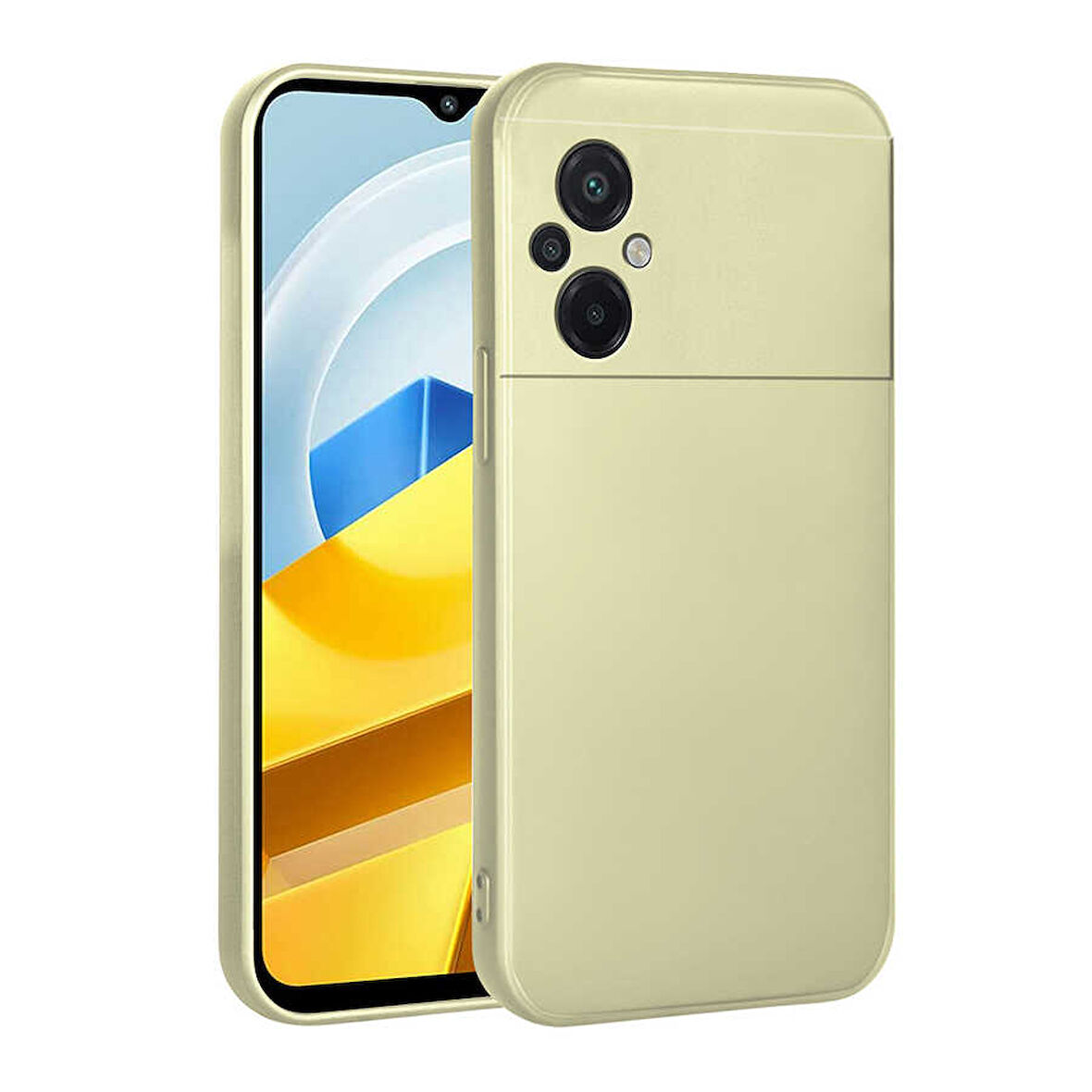 Xiaomi Poco M5 Kılıf Zore Premier Silikon Kapak-Gold