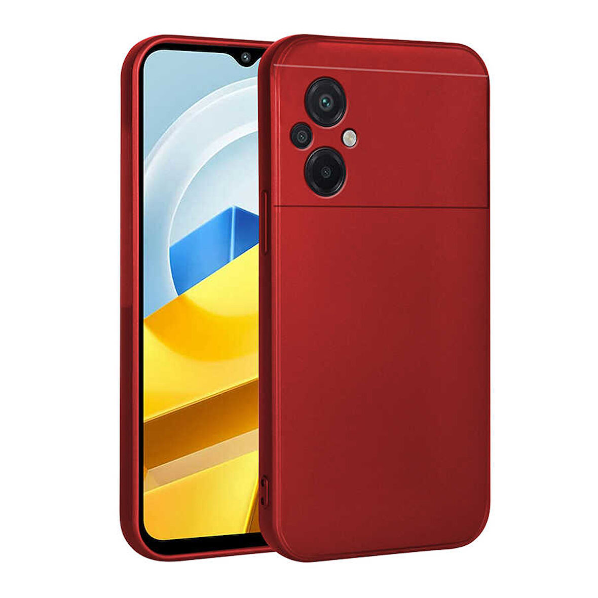 Xiaomi Poco M5 Kılıf Zore Premier Silikon Kapak-Kırmızı