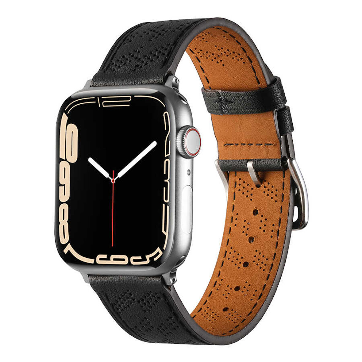 ​​​Watch 7 41mm Uyumlu KRD-76 PU Deri Kordon Strap Kayış CLO- Siyah