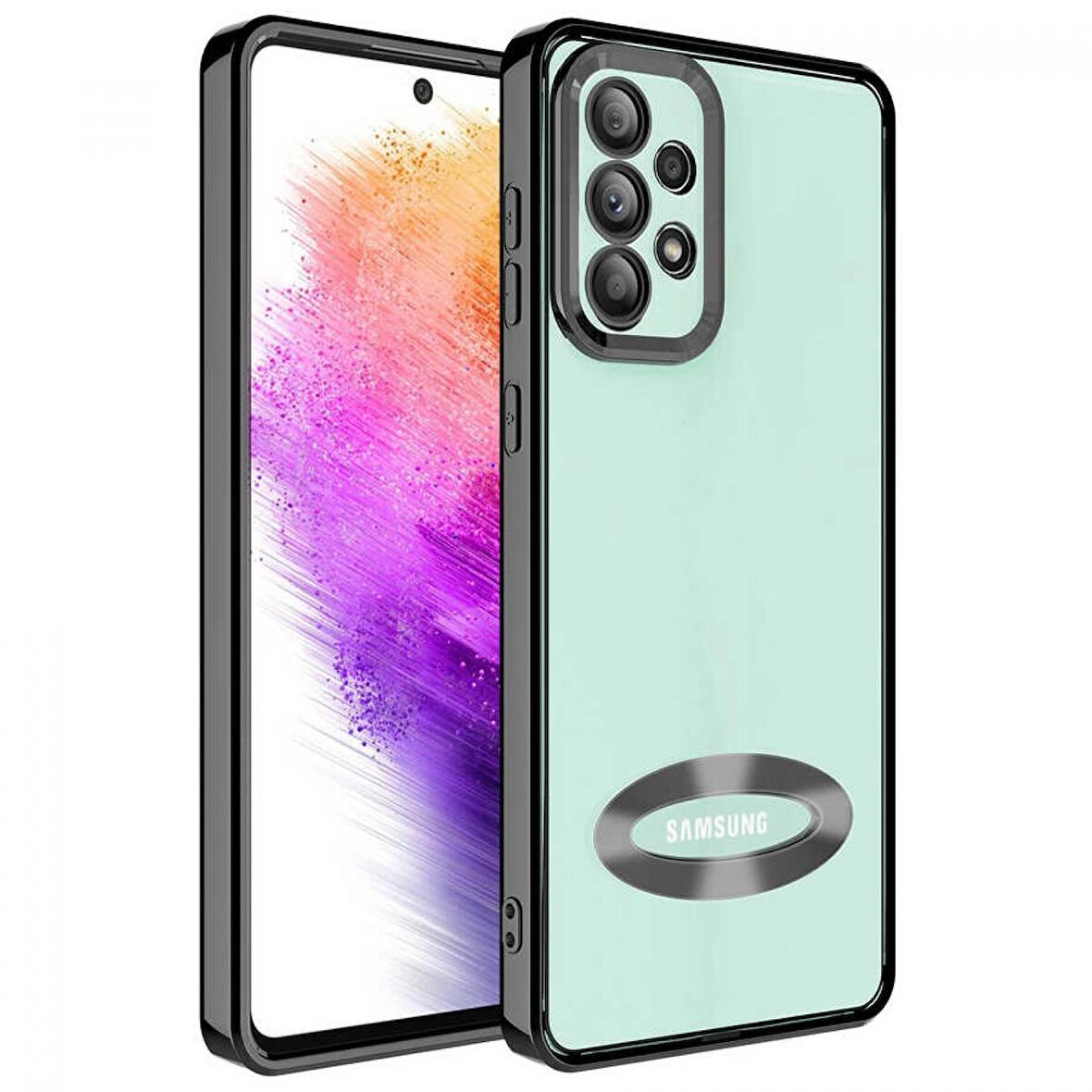Galaxy A73 Kılıf Kamera Korumalı Logo Gösteren Zore Omega Kapak