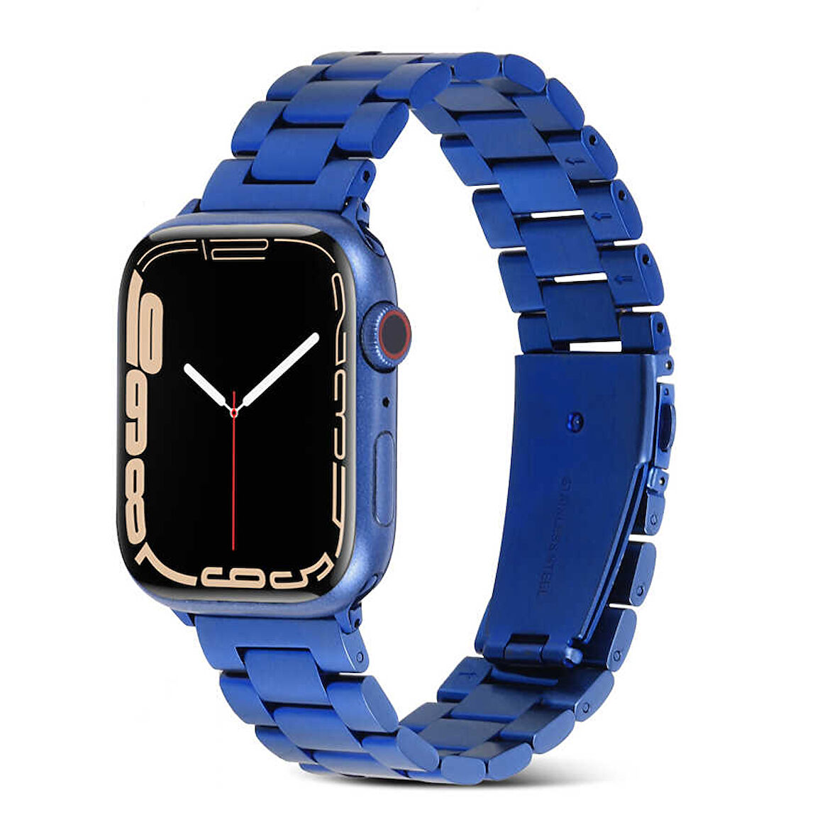 Watch Ultra 49mm Kordon Uyumlu KRD-04 Metal Strap Kayış CLO- Mavi